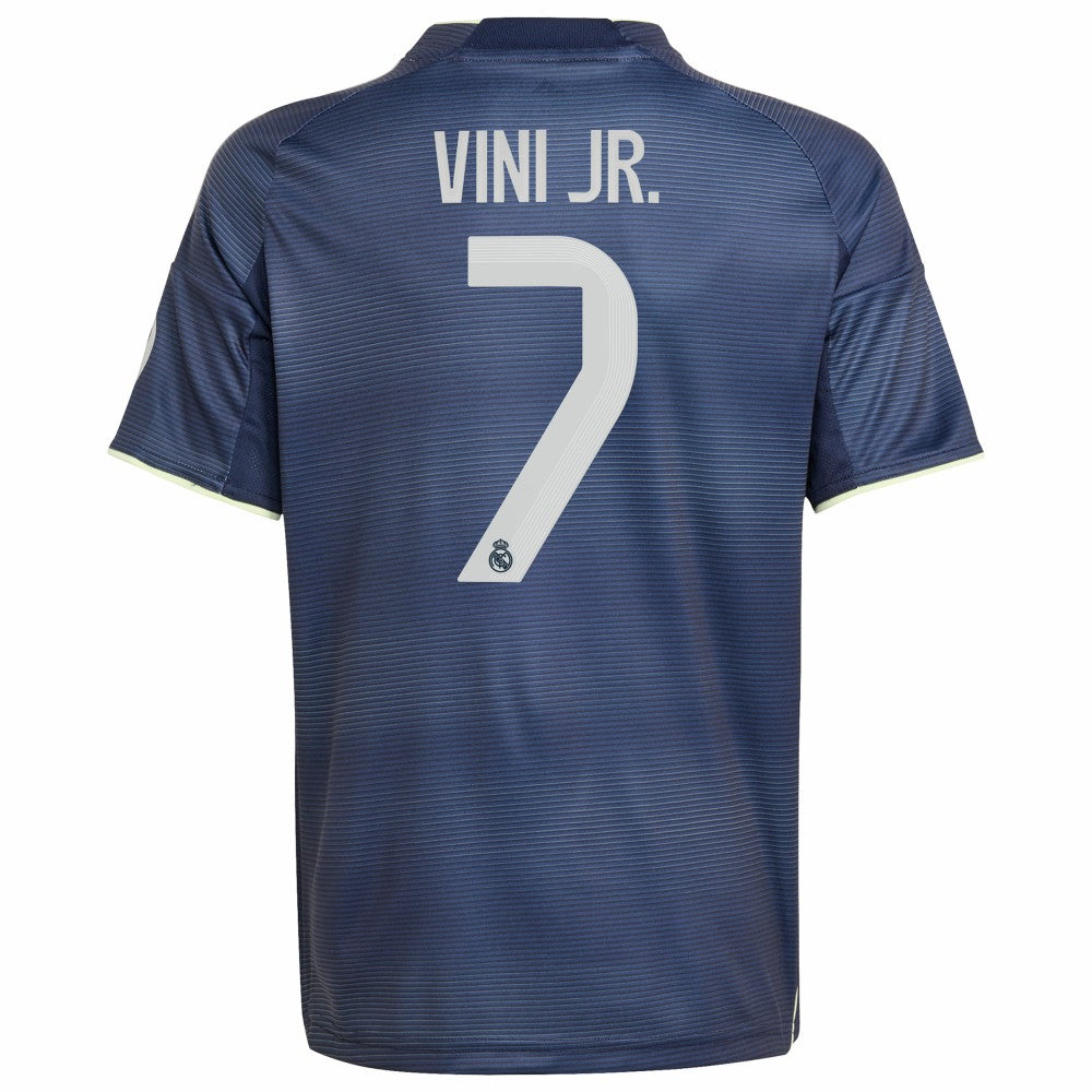 Adidas Vini Jr. Real Madrid Youth 2025/26 Away Replica Player Jerseys - Blue