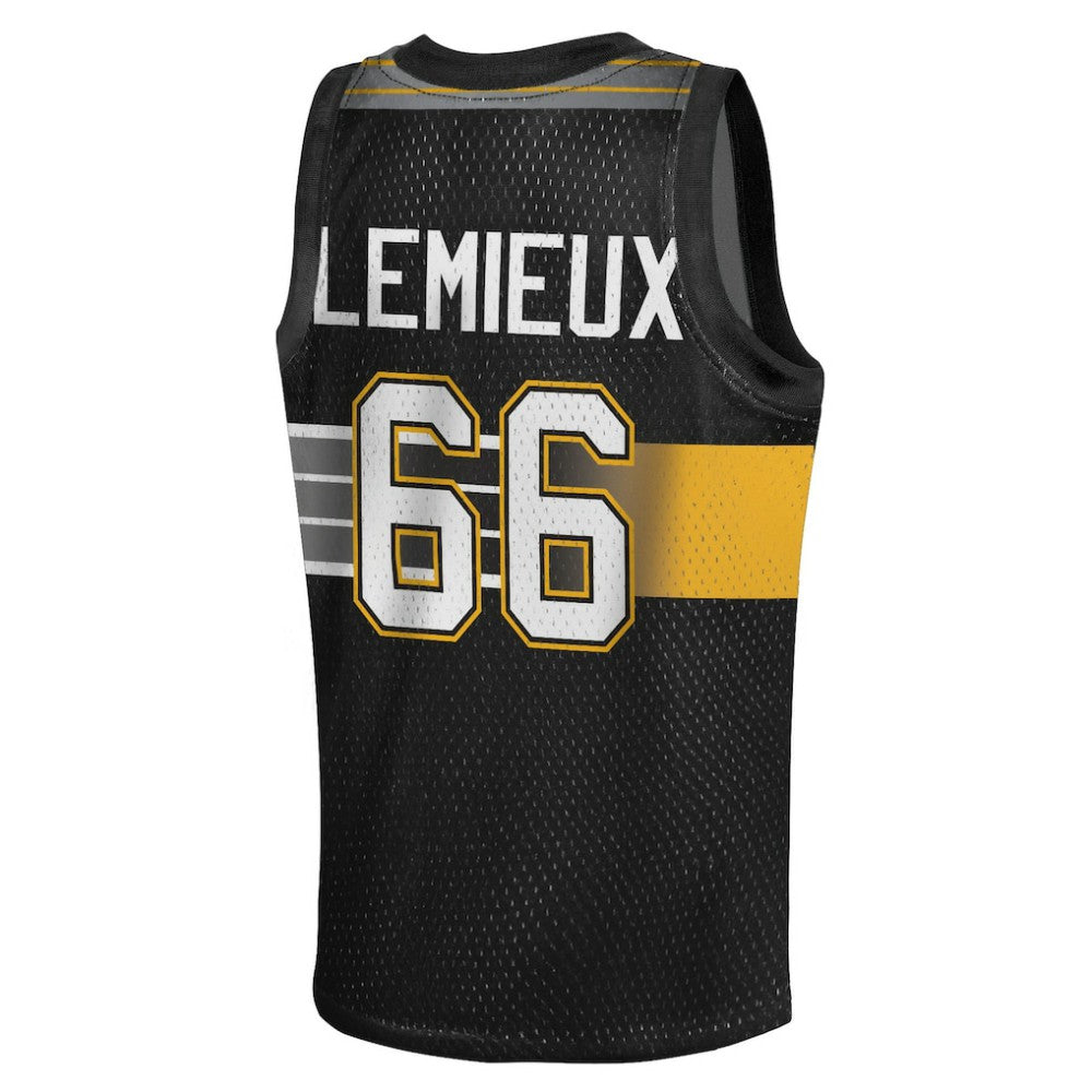 Mario Lemieux Pittsburgh Penguins Mitchell & Ness Youth Maxxed Out Fashion Basketball Jersey - Black | NHL Jerseys
