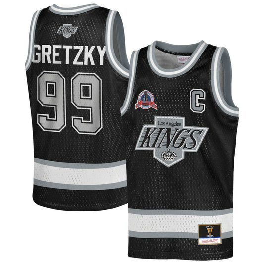 Wayne Gretzky Los Angeles Kings Mitchell & Ness Youth Maxxed Out Fashion Basketball Jersey - Black | NHL Jerseys