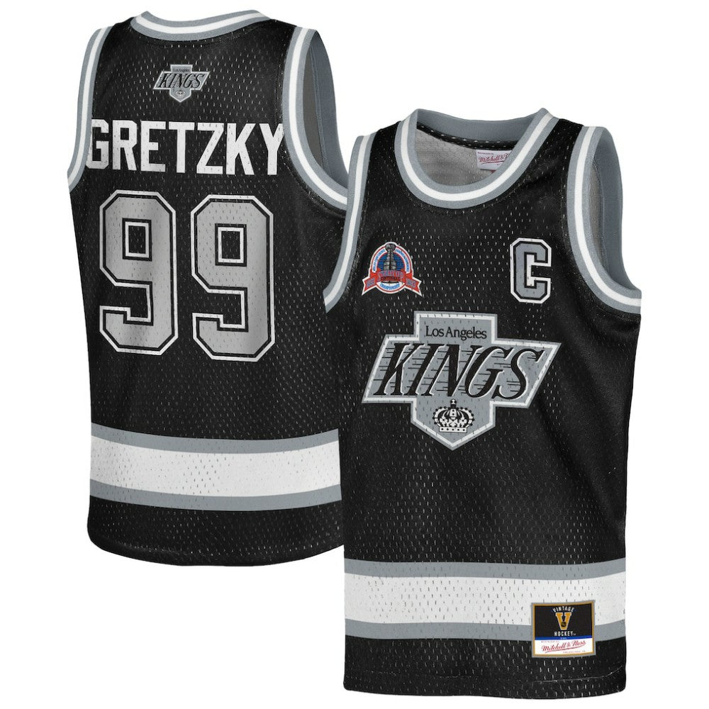 Wayne Gretzky Los Angeles Kings - Mitchell & Ness Youth Maxxed Out Fashion Basketball Jersey Black