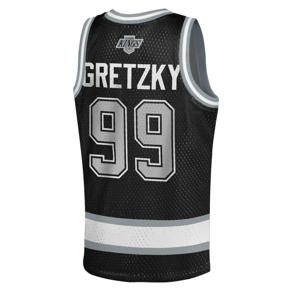 Wayne Gretzky Los Angeles Kings - Mitchell & Ness Youth Maxxed Out Fashion Basketball Jersey Black