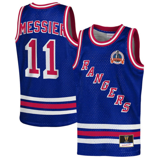 Mark Messier New York Rangers Mitchell & Ness Youth Maxxed Out Fashion Basketball Jersey - Blue | NHL Jerseys