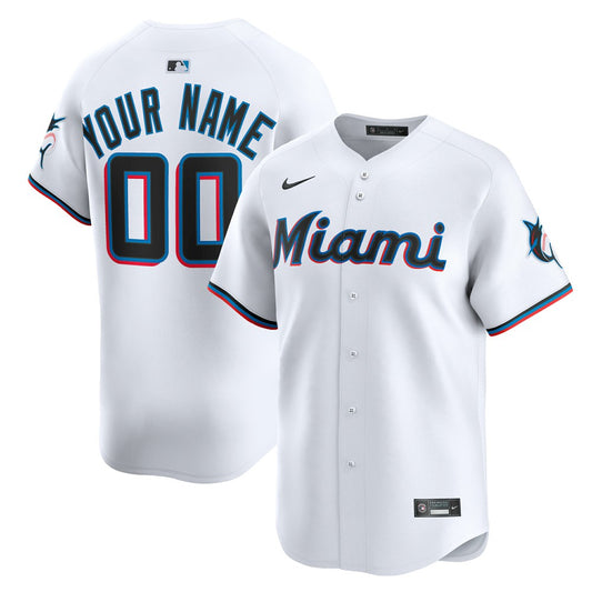 Miami Marlins Nike Youth Home Custom Limited Jersey - White | MLB Jerseys