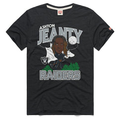 Ashton Jeanty Las Vegas Raiders Homage Unisex Caricature Player Graphic Tri-Blend T-Shirt Charcoal - NFL