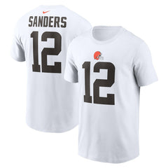Shedeur Sanders Cleveland Browns 2025 NFL Draft Name & Number T-Shirt White - Nike