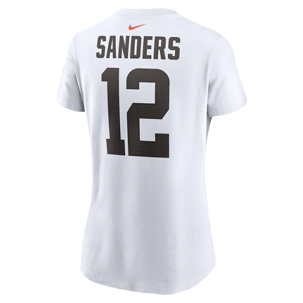 Shedeur Sanders Cleveland Browns Women's 2025 NFL Draft Name & Number T-Shirt White - Nike