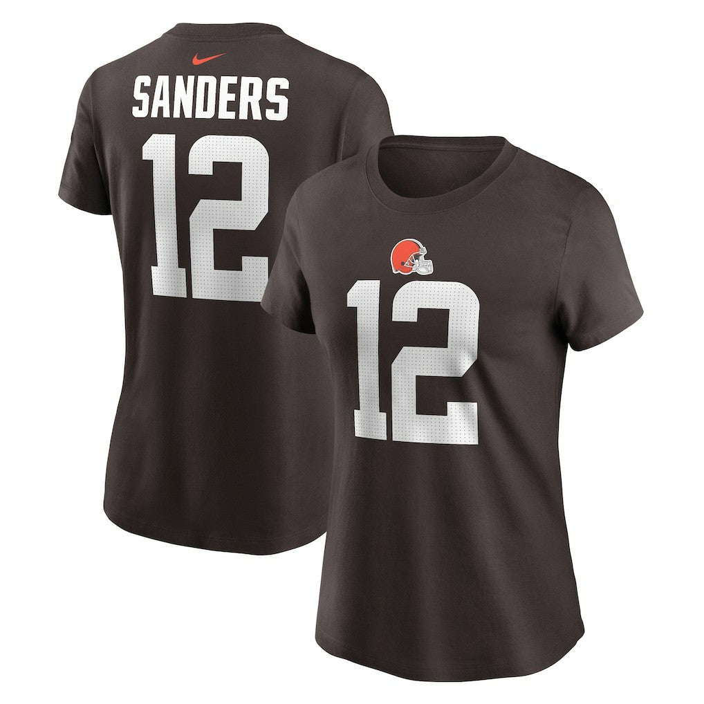 Shedeur Sanders Cleveland Browns Women's 2025 NFL Draft Name & Number T-Shirt Brown - Nike