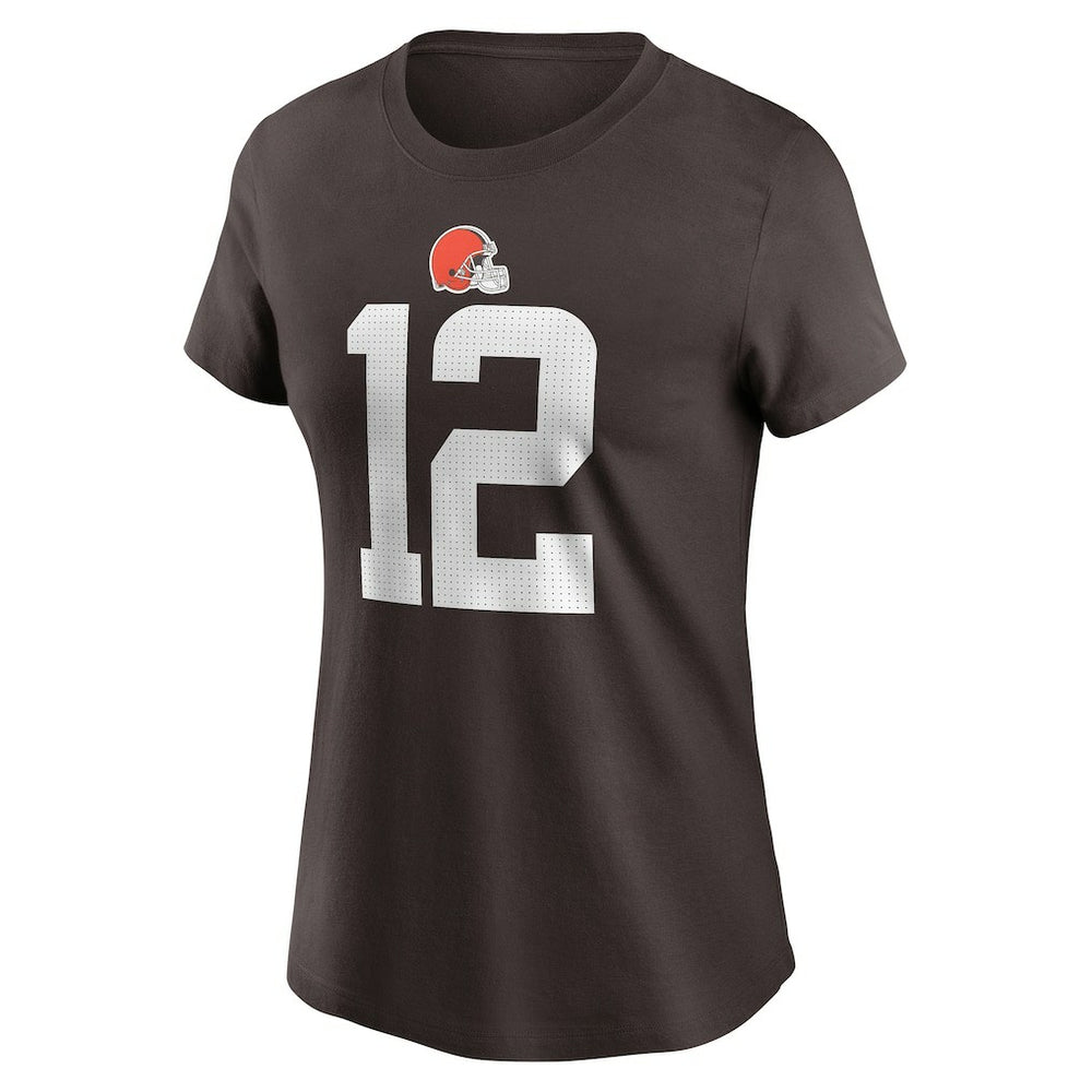 Shedeur Sanders Cleveland Browns Women's 2025 NFL Draft Name & Number T-Shirt Brown - Nike