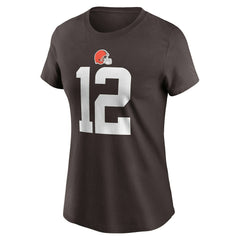 Shedeur Sanders Cleveland Browns Women's 2025 NFL Draft Name & Number T-Shirt Brown - Nike
