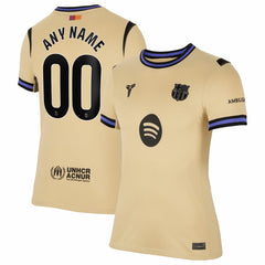 Nike Barcelona Women's 2025/26 Away Stadium Replica Custom Jerseys - Gold