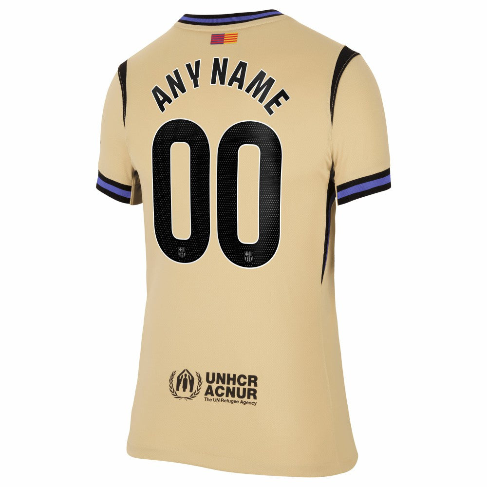 Nike Barcelona Women's 2025/26 Away Stadium Replica Custom Jerseys - Gold