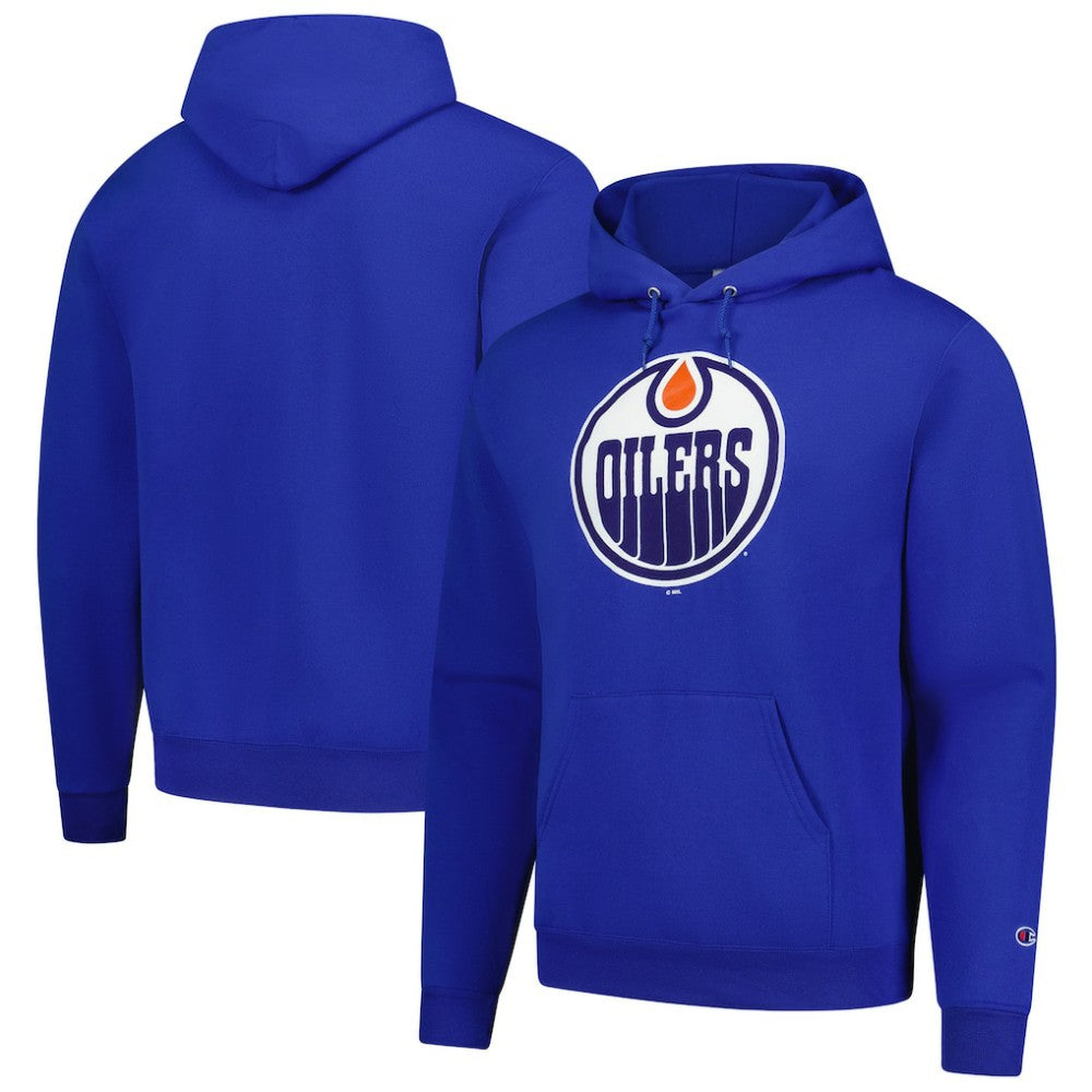 Edmonton Oilers - Champion Primary Logo 1-Hit Pullover Hoodie Royal