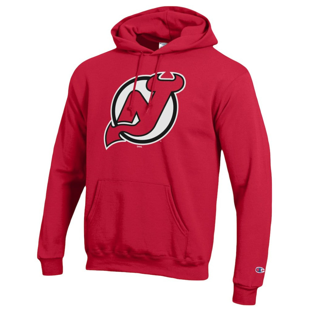 New Jersey Devils - Champion Primary Logo 1-Hit Pullover Hoodie Red