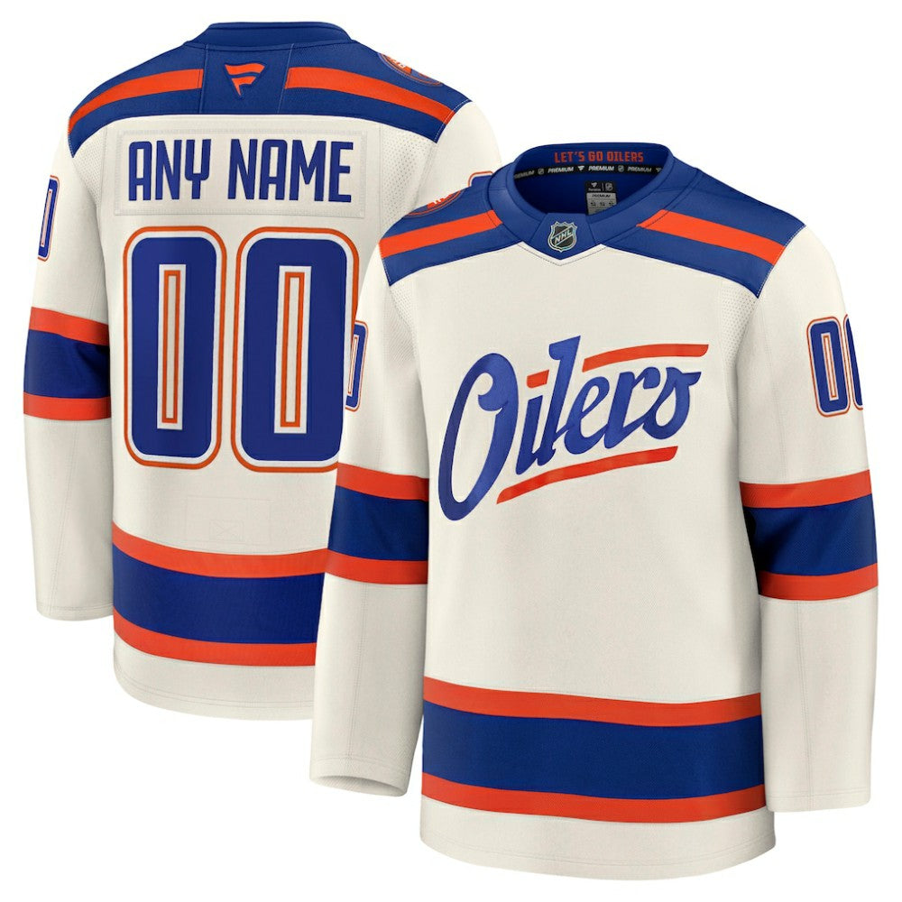 Edmonton Oilers - Fanatics Alternate Premium Custom Jersey Light Beige