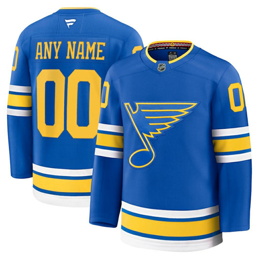 St. Louis Blues Fanatics Home Premium Custom Jersey - Blue | NHL Jerseys
