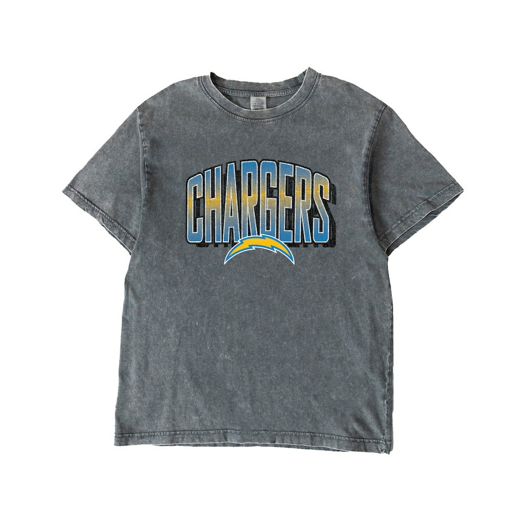 Los Angeles Chargers Gameday Couture Women's Peak Performance Oversized Snow Wash T-Shirt Gray - NFL