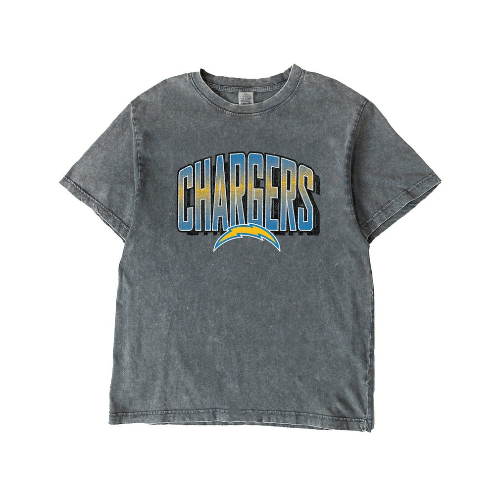 Los Angeles Chargers Gameday Couture Women's Peak Performance Oversized Snow Wash T-Shirt Gray - NFL