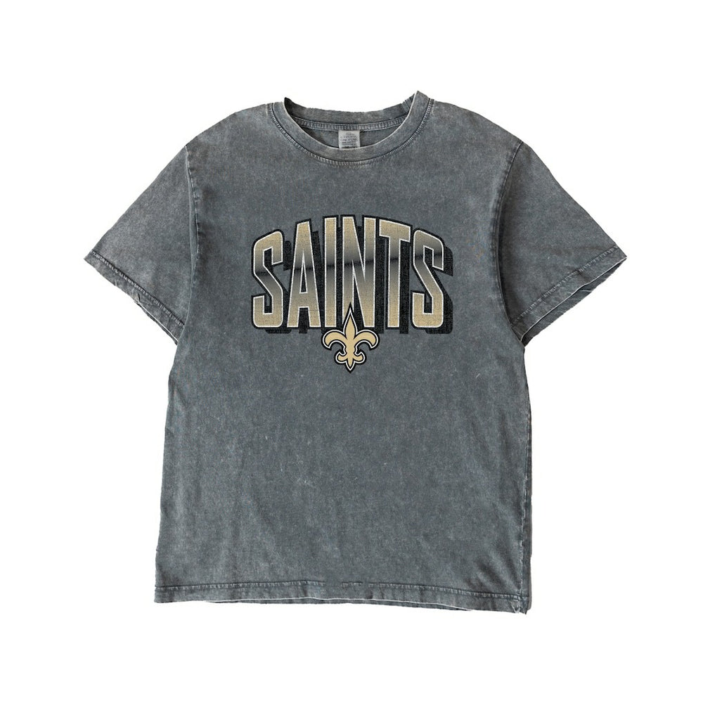 New Orleans Saints Gameday Couture Women's Peak Performance Oversized Snow Wash T-Shirt Gray - NFL