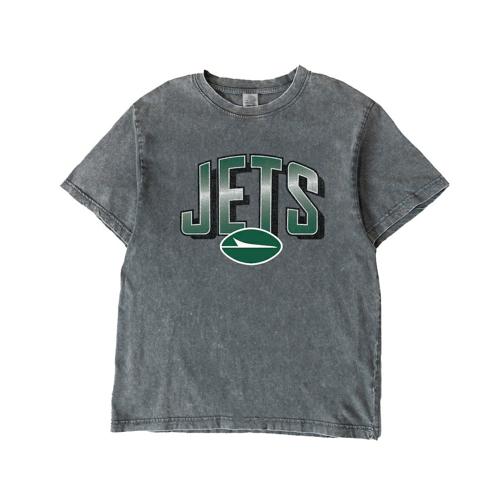 New York Jets Gameday Couture Women's Peak Performance Oversized Snow Wash T-Shirt Gray - NFL