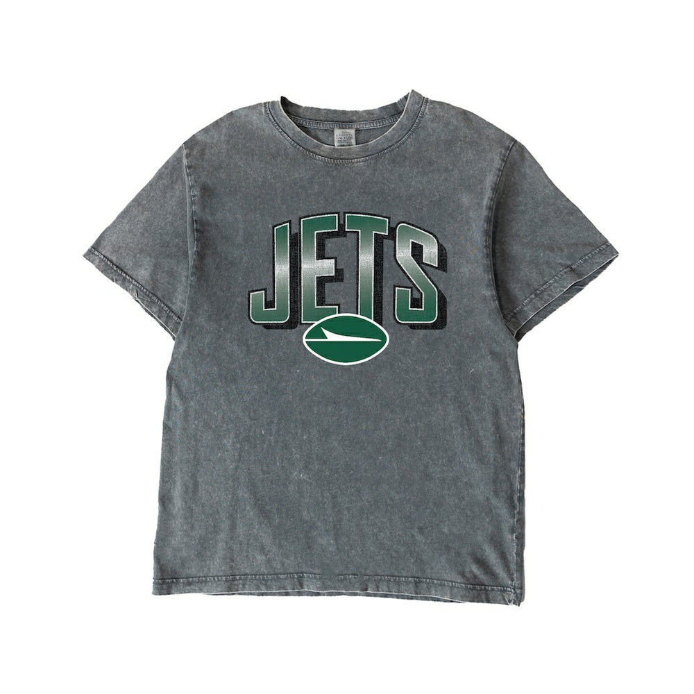 New York Jets Gameday Couture Women's Peak Performance Oversized Snow Wash T-Shirt Gray - NFL
