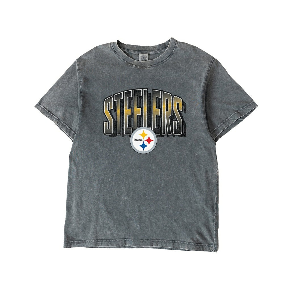 Pittsburgh Steelers Gameday Couture Women's Peak Performance Oversized Snow Wash T-Shirt Gray - NFL