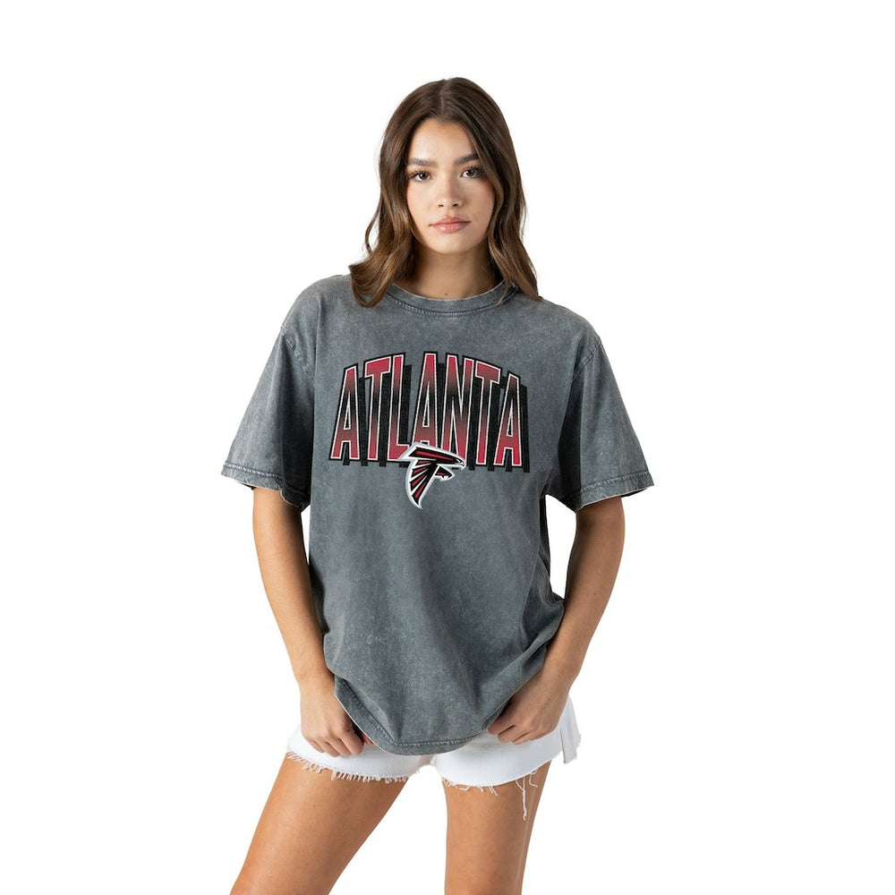 Atlanta Falcons Gameday Couture Women's Peak Performance Oversized Snow Wash T-Shirt Gray - NFL