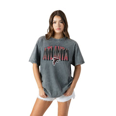 Atlanta Falcons Gameday Couture Women's Peak Performance Oversized Snow Wash T-Shirt Gray - NFL