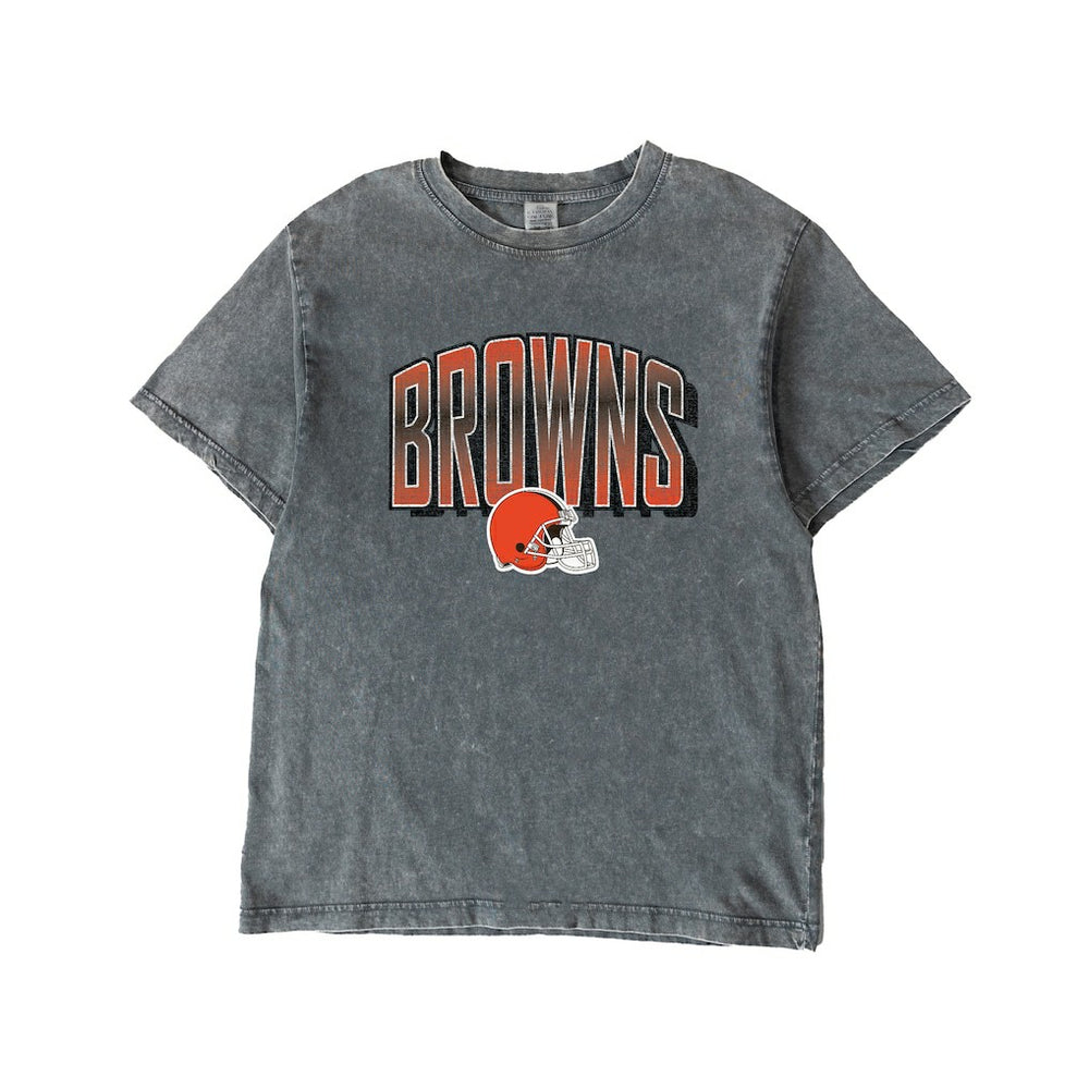 Cleveland Browns Gameday Couture Women's Peak Performance Oversized Snow Wash T-Shirt Gray - NFL