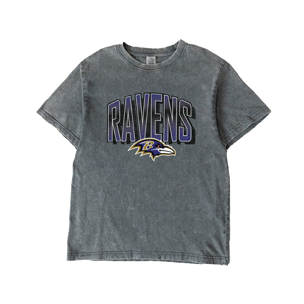 Baltimore Ravens Gameday Couture Women's Peak Performance Oversized Snow Wash T-Shirt Gray - NFL