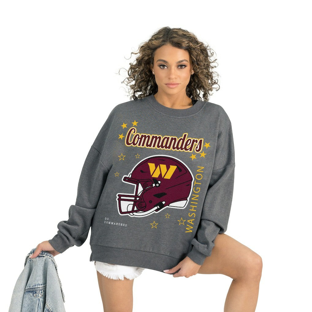 Washington Commanders Gameday Couture Women's Ready to Rumble Premium Fleece Pullover Sweatshirt Gray - NFL