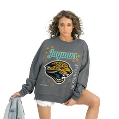 Jacksonville Jaguars Gameday Couture Women's Ready to Rumble Premium Fleece Pullover Sweatshirt Gray - NFL