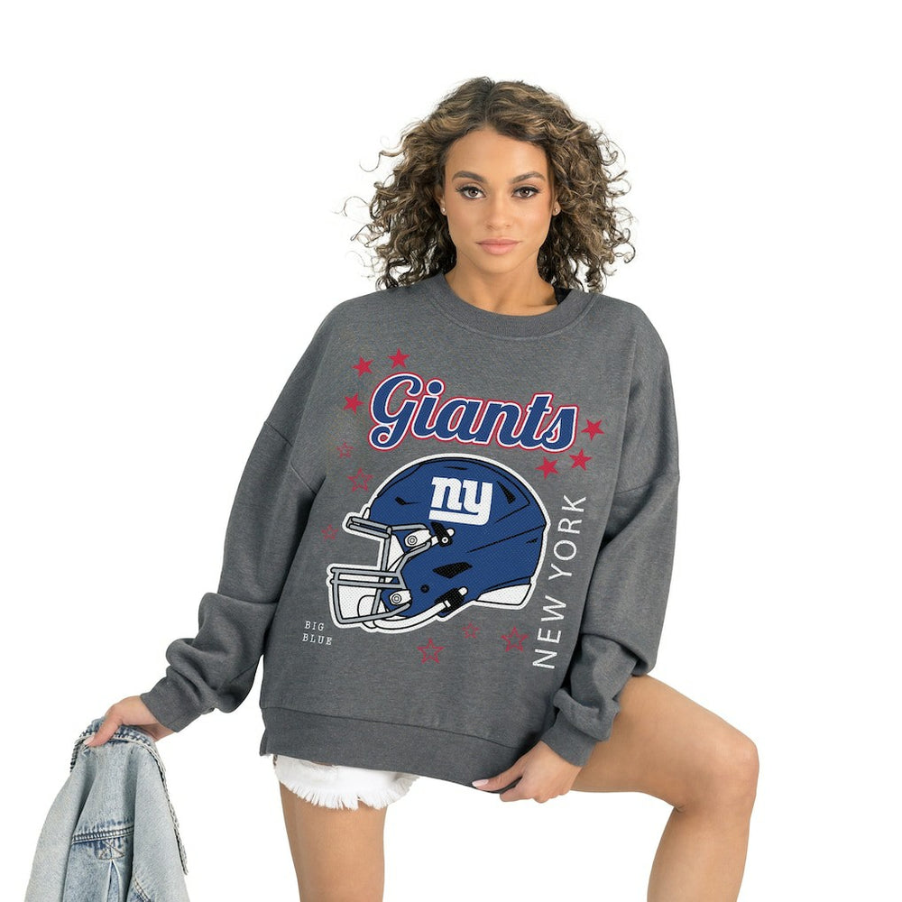New York Giants Gameday Couture Women's Ready to Rumble Premium Fleece Pullover Sweatshirt Gray - NFL