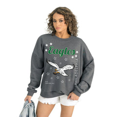 Philadelphia Eagles Gameday Couture Women's Ready to Rumble Premium Fleece Pullover Sweatshirt Gray - NFL