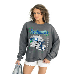 Seattle Seahawks Gameday Couture Women's Ready to Rumble Premium Fleece Pullover Sweatshirt Gray - NFL