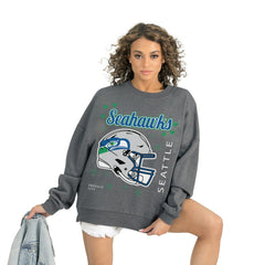Seattle Seahawks Gameday Couture Women's Ready to Rumble Premium Fleece Pullover Sweatshirt Gray - NFL