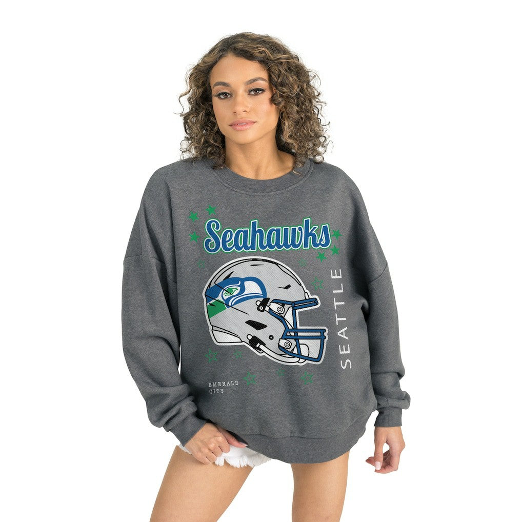 Seattle Seahawks Gameday Couture Women's Ready to Rumble Premium Fleece Pullover Sweatshirt Gray - NFL