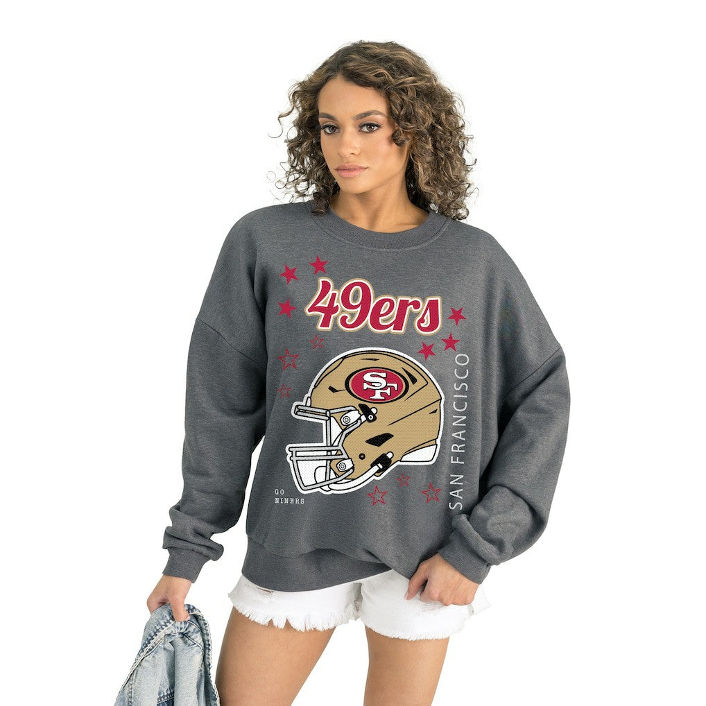 San Francisco 49ers Gameday Couture Women's Ready to Rumble Premium Fleece Pullover Sweatshirt Gray - NFL