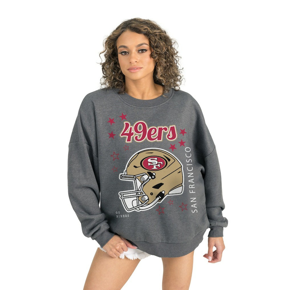 San Francisco 49ers Gameday Couture Women's Ready to Rumble Premium Fleece Pullover Sweatshirt Gray - NFL