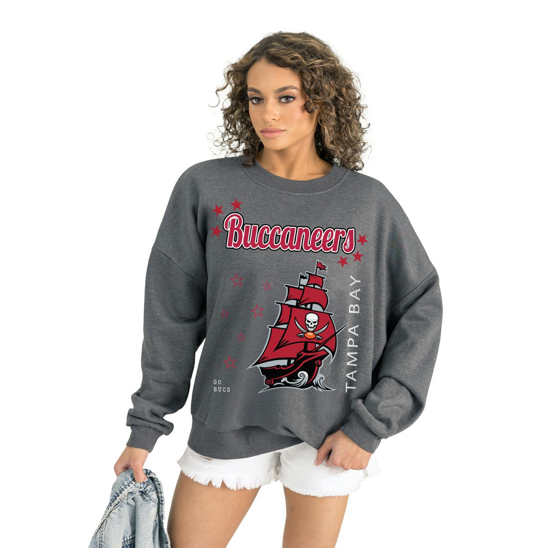 Tampa Bay Buccaneers Gameday Couture Women's Ready to Rumble Premium Fleece Pullover Sweatshirt Gray - NFL