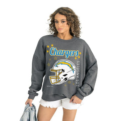Los Angeles Chargers Gameday Couture Women's Ready to Rumble Premium Fleece Pullover Sweatshirt Gray - NFL