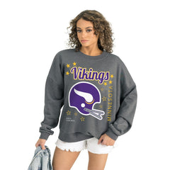 Minnesota Vikings Gameday Couture Women's Ready to Rumble Premium Fleece Pullover Sweatshirt Gray - NFL