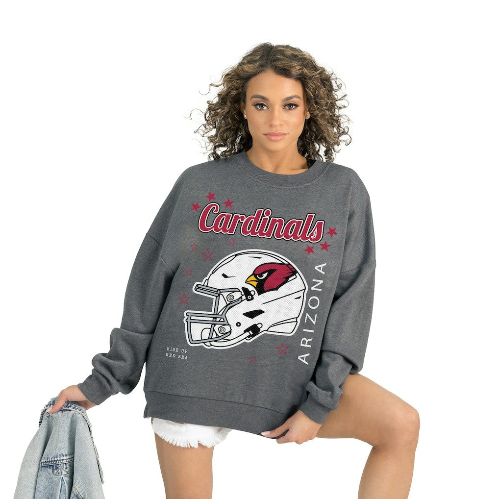 Arizona Cardinals Gameday Couture Women's Ready to Rumble Premium Fleece Pullover Sweatshirt Gray - NFL