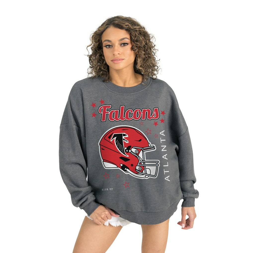 Atlanta Falcons Gameday Couture Women's Ready to Rumble Premium Fleece Pullover Sweatshirt Gray - NFL