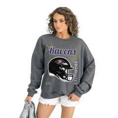 Baltimore Ravens Gameday Couture Women's Ready to Rumble Premium Fleece Pullover Sweatshirt Gray - NFL
