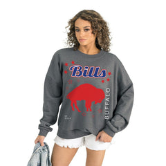 Buffalo Bills Gameday Couture Women's Ready to Rumble Premium Fleece Pullover Sweatshirt Gray - NFL