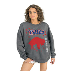 Buffalo Bills Gameday Couture Women's Ready to Rumble Premium Fleece Pullover Sweatshirt Gray - NFL