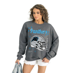 Carolina Panthers Gameday Couture Women's Ready to Rumble Premium Fleece Pullover Sweatshirt Gray - NFL