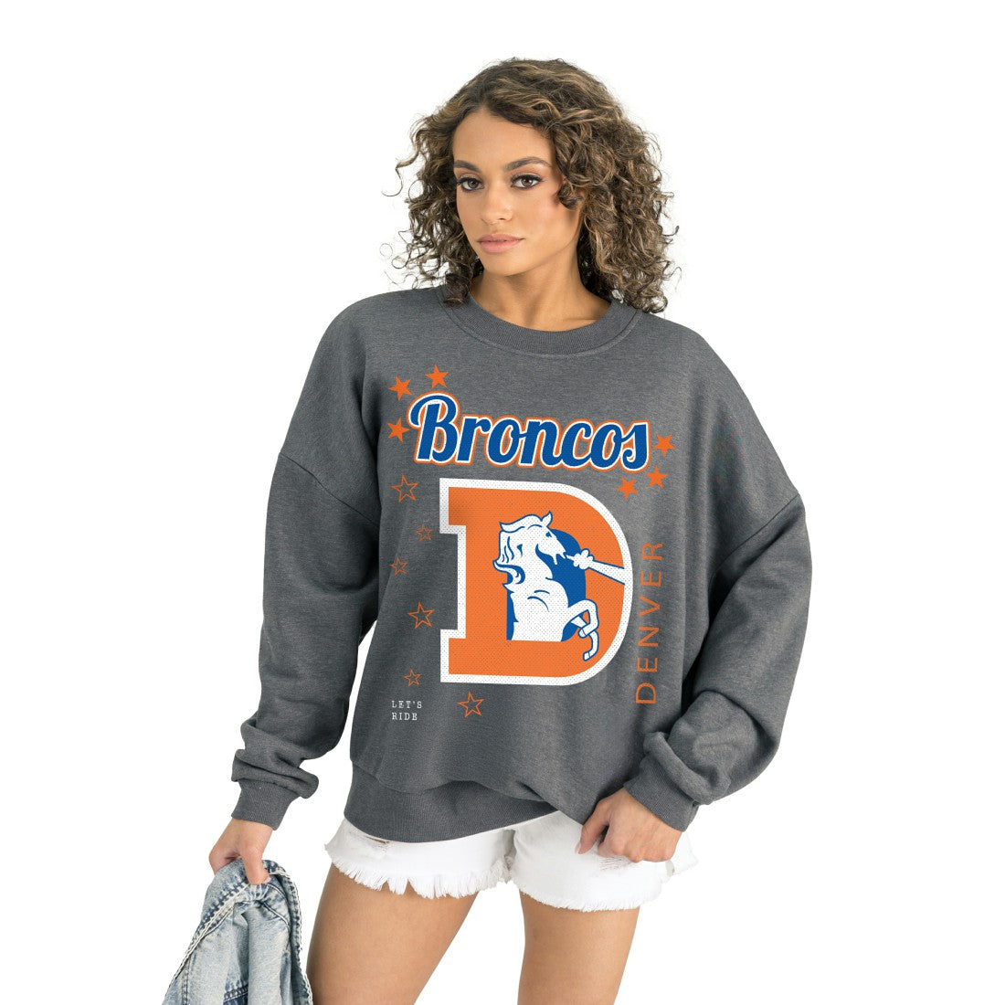Denver Broncos Gameday Couture Women's Ready to Rumble Premium Fleece Pullover Sweatshirt Gray - NFL