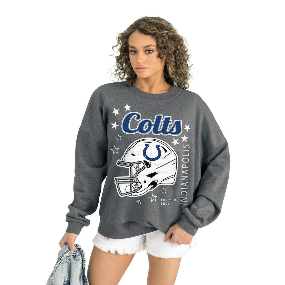Indianapolis Colts Gameday Couture Women's Ready to Rumble Premium Fleece Pullover Sweatshirt Gray - NFL