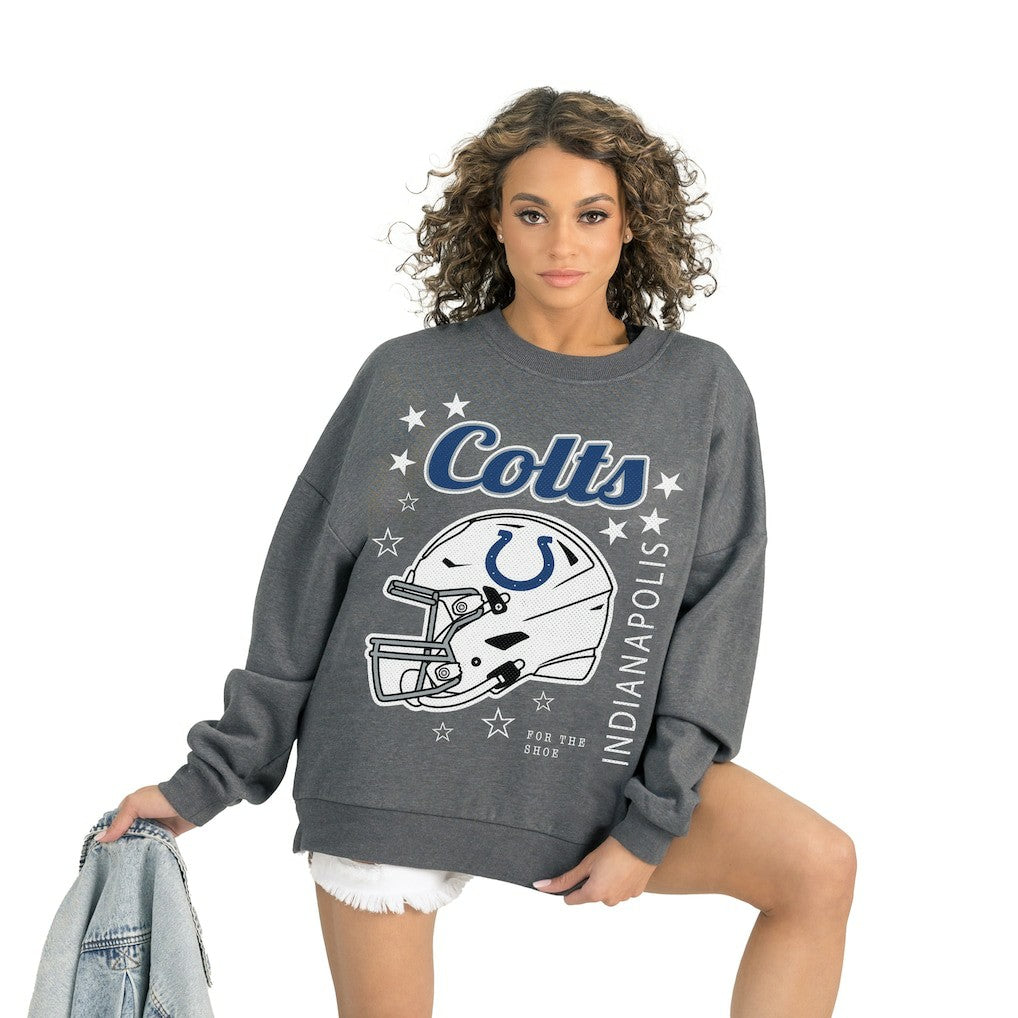 Indianapolis Colts Gameday Couture Women's Ready to Rumble Premium Fleece Pullover Sweatshirt Gray - NFL